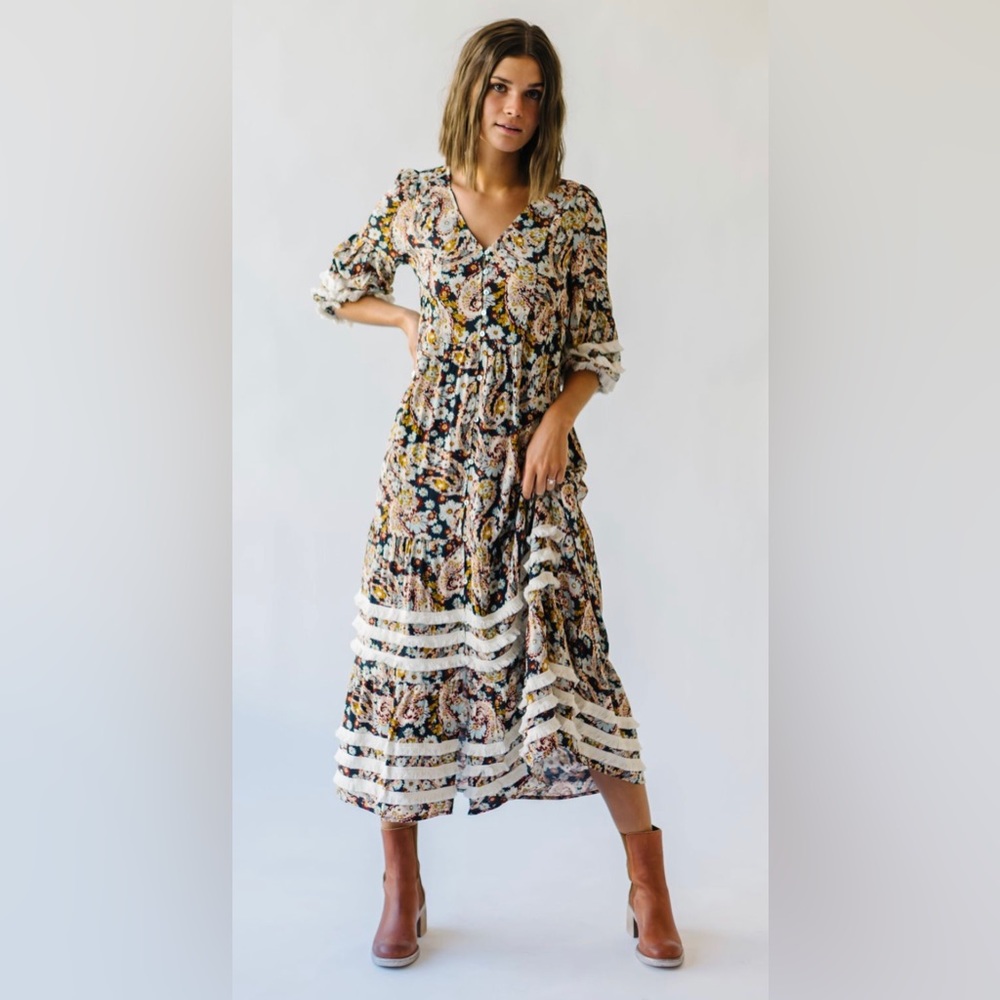 Piper & Scoot Soho Fringe Maxi dress medium
